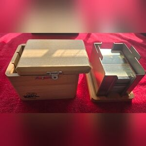 Magic the Gathering Cards, No Land Cards approx 145 cards In A Wood Puzzle Box